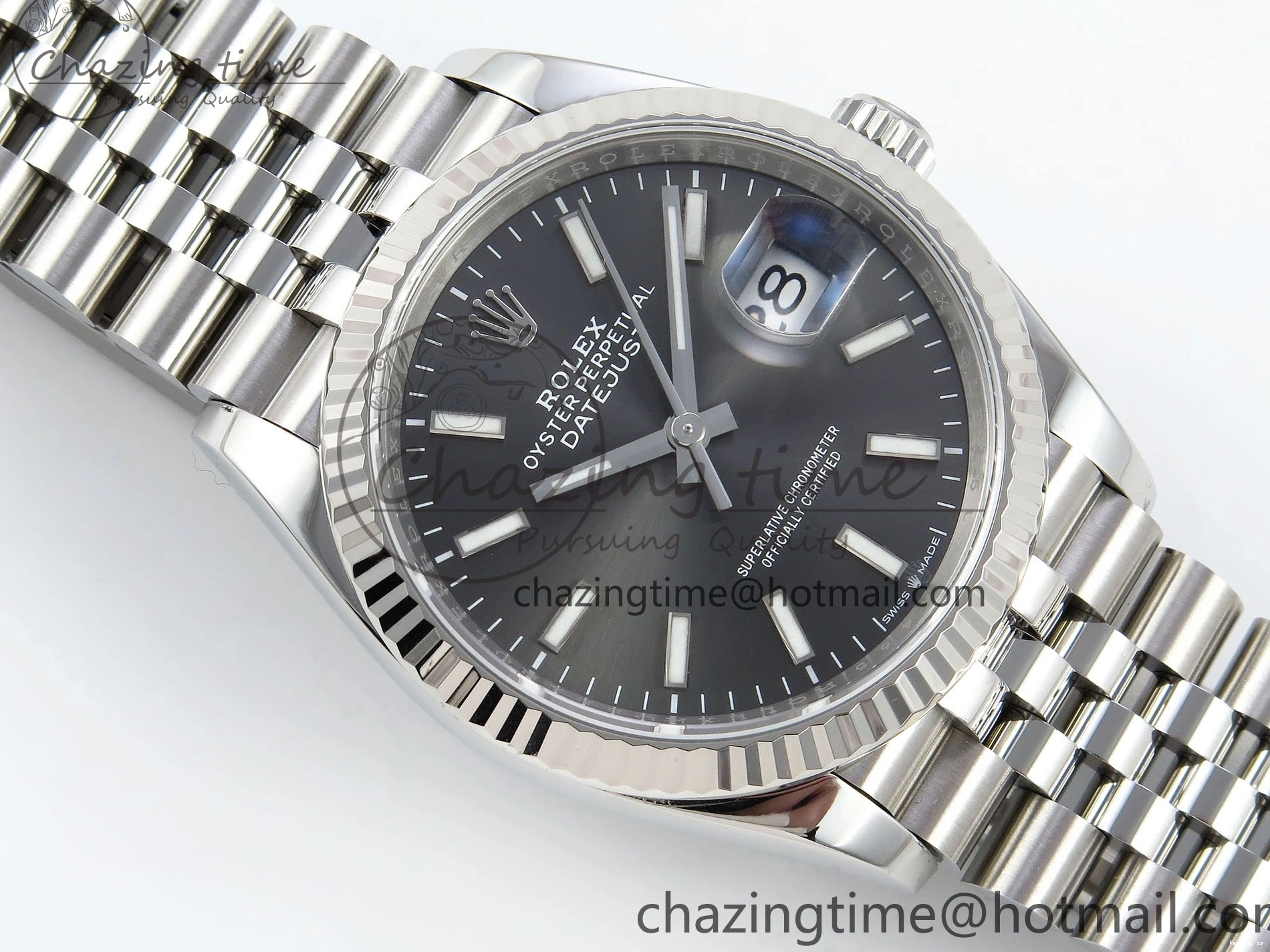 1229 HighQuality DateJust 36 126234 APF 1:1 Best Edition 904L Steel Gray Sitck Dial on SS Jubilee Bracelet VR 1595